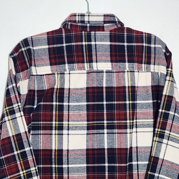Weatherproof Vintage Red and Navy plaid Flannel Button Down Shirt Size XL - Picture 5 of 11